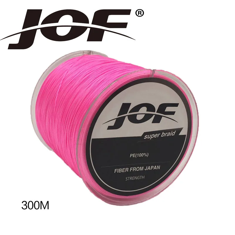 Jof 8 нитей 300 м PE плетеный Рыбалка линии супер сильным Японии Multifilament Линия джиг Карп Рыба линия Провода - Цвет: Pink