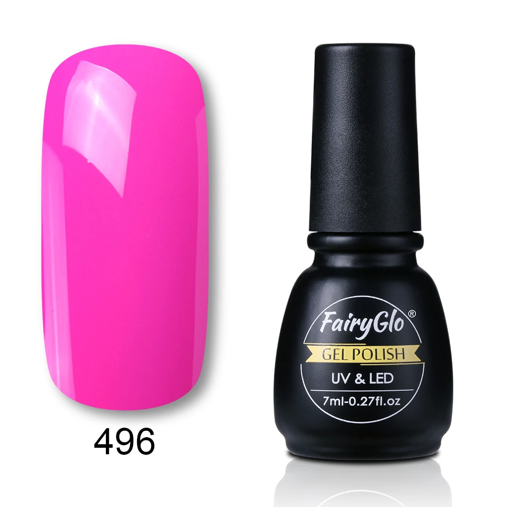 FairyGlo Гель-лак для замачивания 7 мл буферная пилочка набор для ногтей Гель-лак чистый цвет акриловый набор для ногтей Сделай Сам дизайн ногтей УФ чернила гель-лаки - Цвет: 496