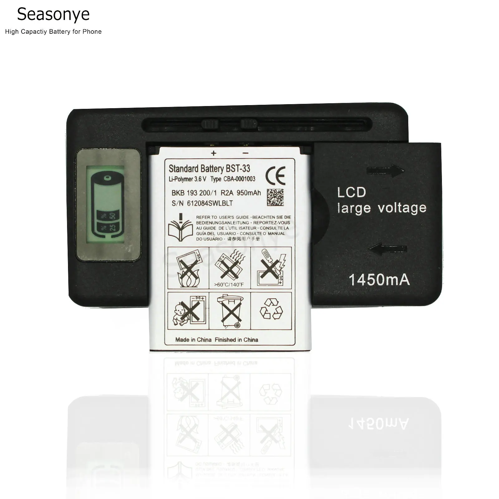 Seasonye 950mAh BST-33 / BST33 BST 33 Replacement Battery + LCD Charger For K530 K790 K790i K790C K800 K800i K810i K818C W595C | Мобильные