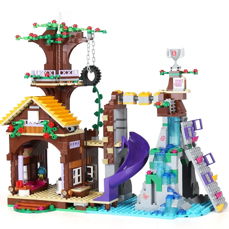 

10497 01047 Girls Friends Series The Adventure Camp Tree House Good Model Building Blocks Brick Compatible Lego brick 41122 Toys
