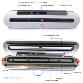 Household food vacuum sealer packaging machine with 10pcs bags free 220v 110v automatic commercial best vacuum food sealer mini