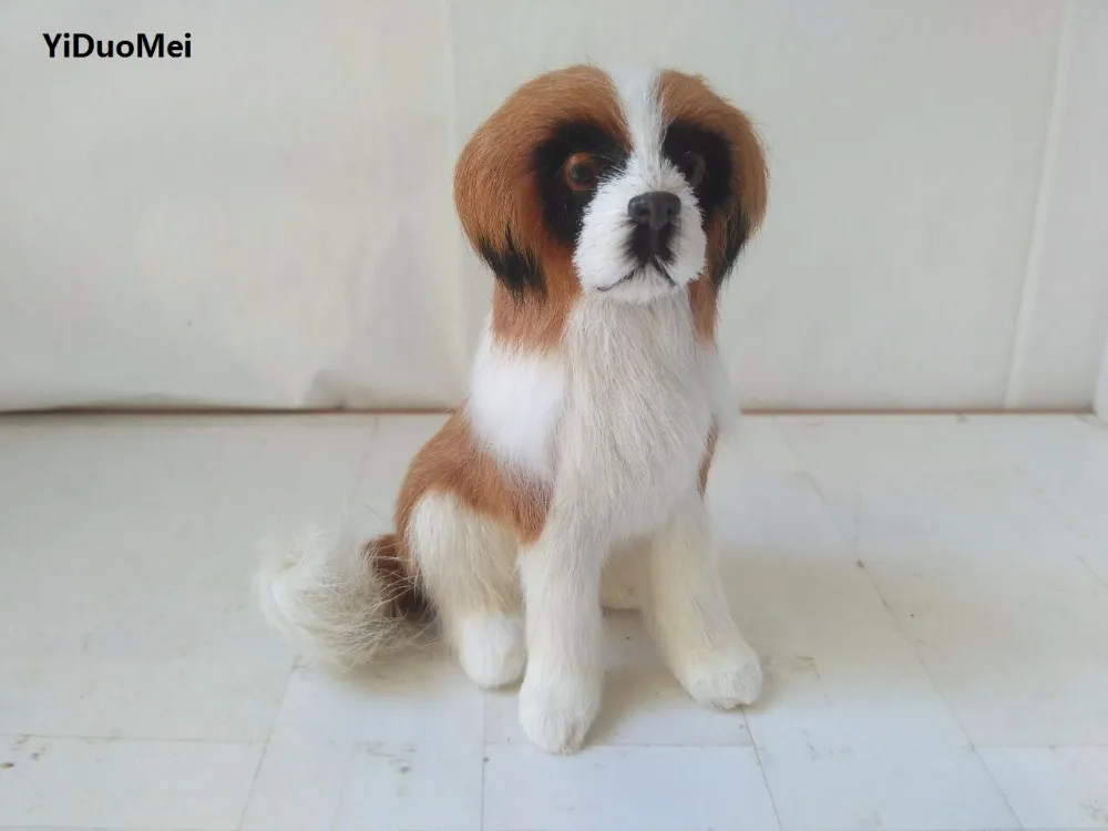 Модель из полиэтилена и меха Saint Bernard 14x12 см игрушка для домашнего украшения d2788 |