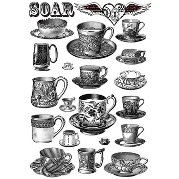 

2 pcs/lot Vintage Teacup Decoration Cosas Kawaii Uncut Stickers Scrapbooking Stationery Washi Tape Set School Supplies