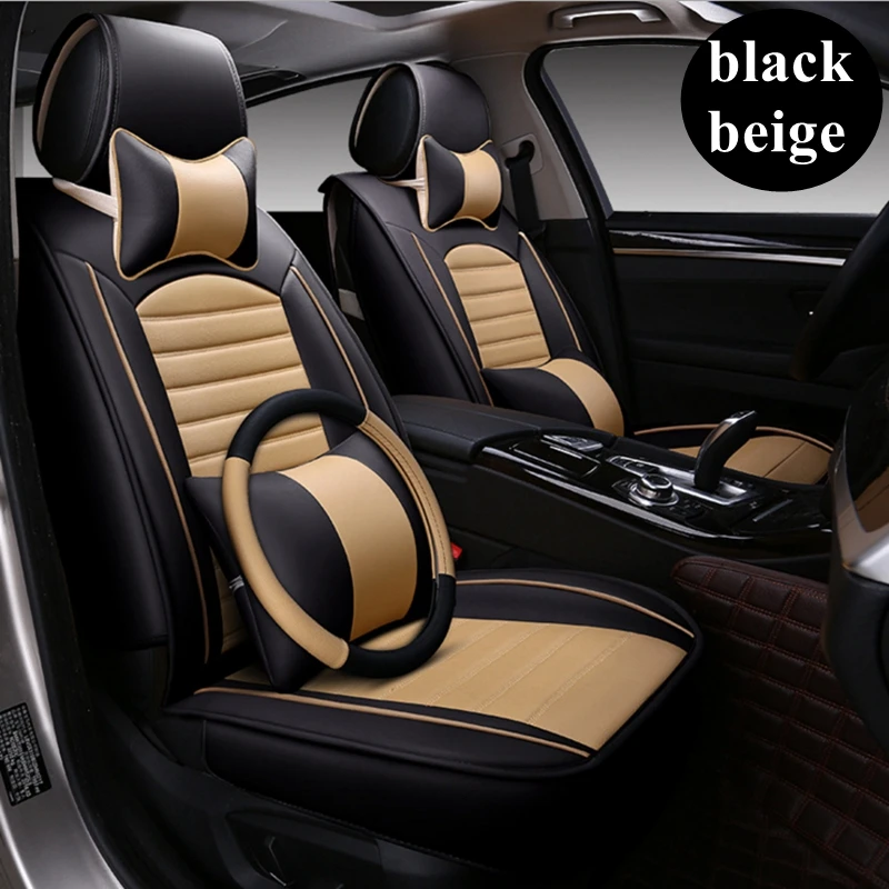 BEIGE FAUX LEATHER FRONT SEAT COVERS 1+1 for SSANGYONG RODIUS