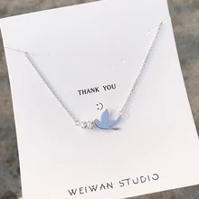 925 стерлингового серебра голубь мира CZ короткое колье, цепочка с кристаллами нежные женские модная Серебряная цепочка день рождения BFF украшения для сестер подарок