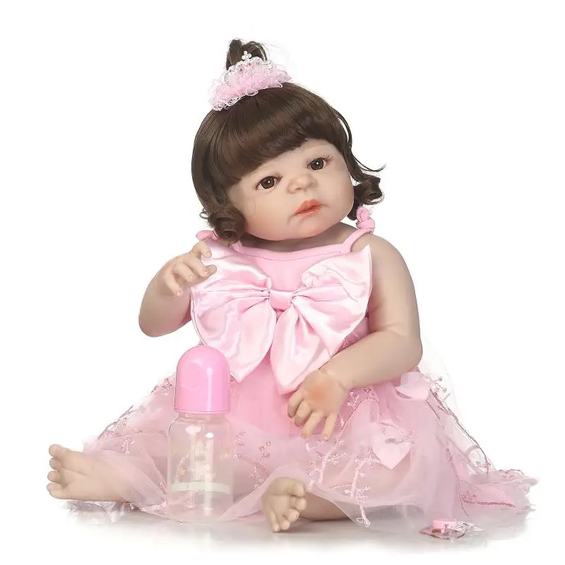 NPK bonucas возрождённая 22 дюймов Полностью силиконовая виниловая Кукла Reborn Baby Dolls 55 см новорожденная Реалистичная кукла Bebes Reborn подарок на день рождения для девочки