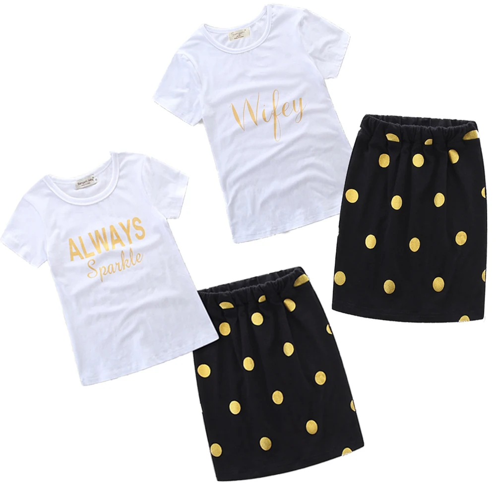 Kids Polka Outfits Cotton Family 6