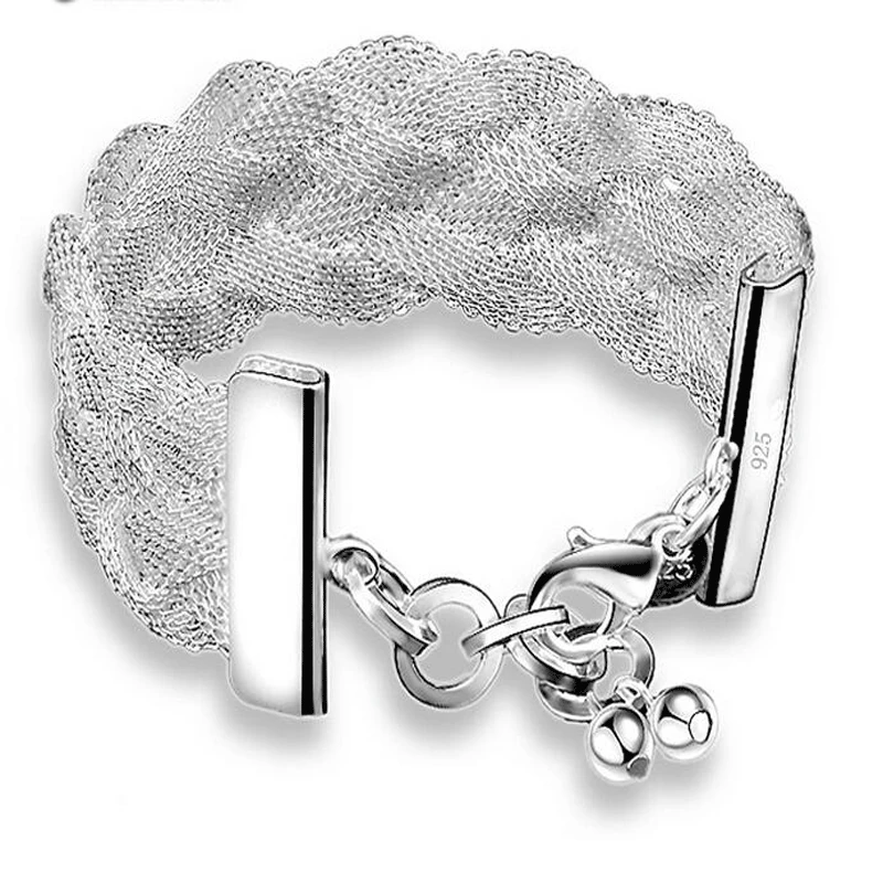 XIYANIKE NewArrival Big Brand 2017 Sterling Silver Hot Sale Net Weaving Bracelet For Women bracelets &amp bangles Pulseira VBS4016 |