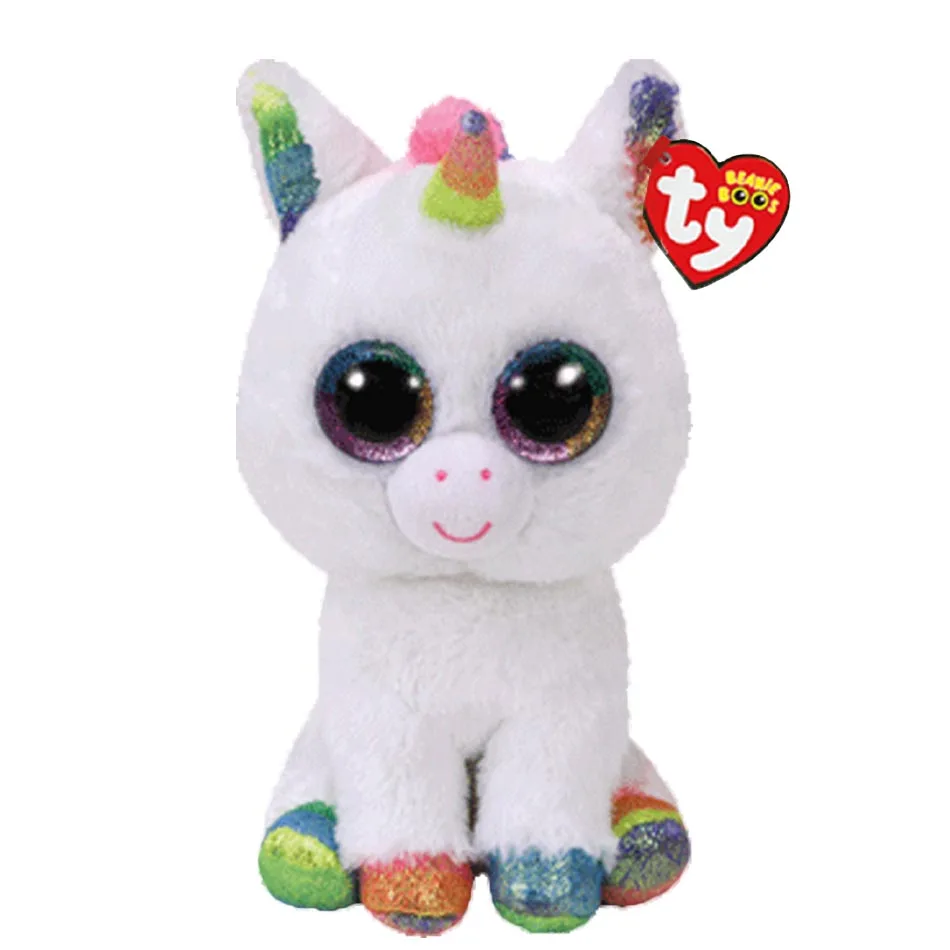 Ty Beanie Boos Мягкие и плюшевые животные Красочные Белый Единорог игрушка кукла 6 "15 см