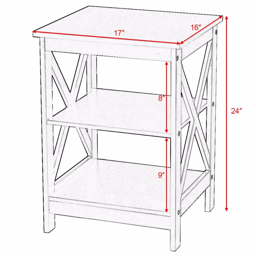 Goplus 3 Tiers Nightstand Modern End Table Storage Display Shelf Living Room Furniture White New Side Coffee Tables HW56201 Goplus 3 Tiers Nightstand Modern End Table Storage Display Shelf Living Room Furniture White New Side Coffee Tables HW56201