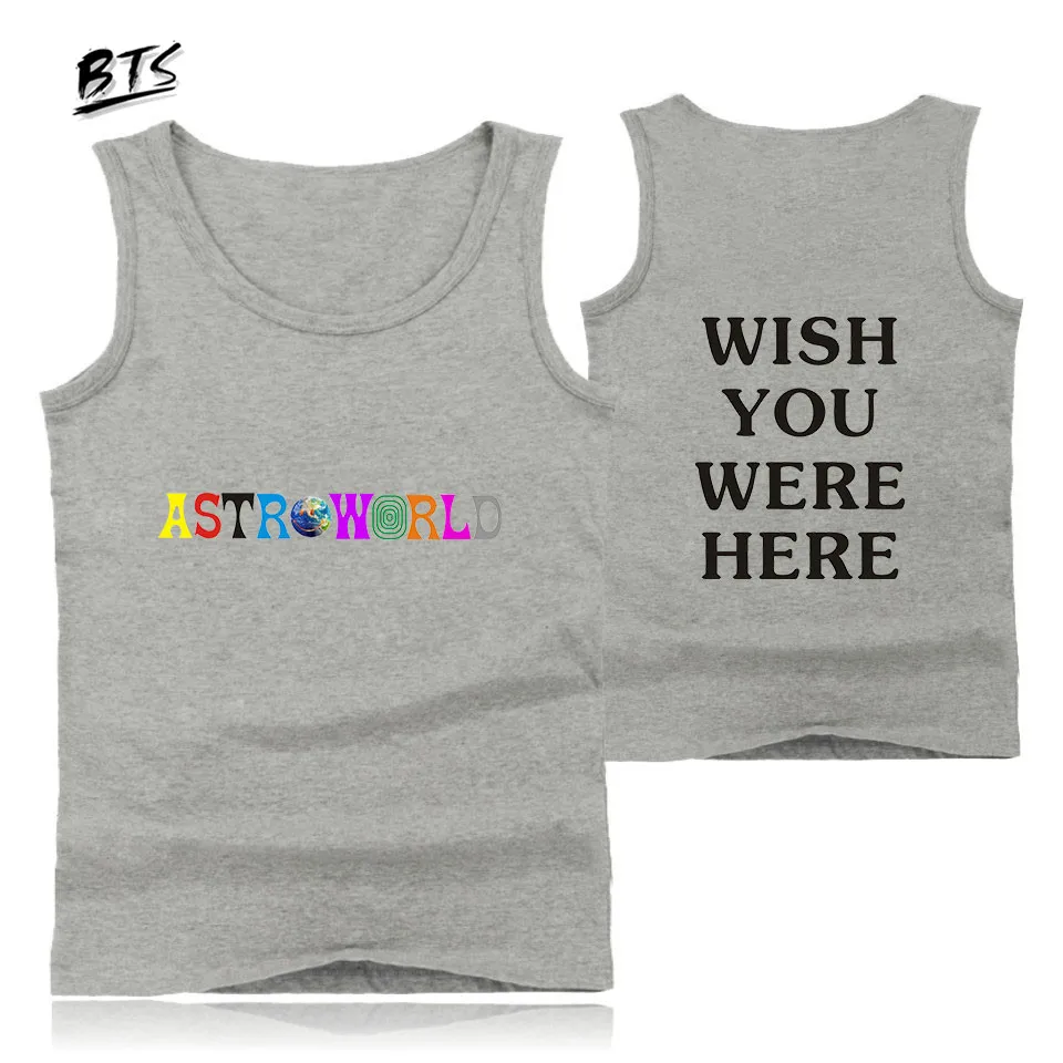 Tank Tops ASTROWORLD Mode Coole Druck Capless Ärmelloses Männer Kleidung 2019 NEUE Harajuku Kpop Drucken Tops Kleidung