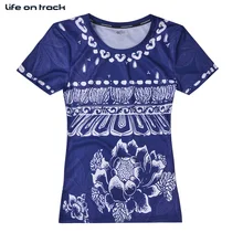 Женские поступления Pro велосипедные топы быстросохнущие баскетбольные футбольные спортивные синие футболки с принтом высокое качество горячая распродажа