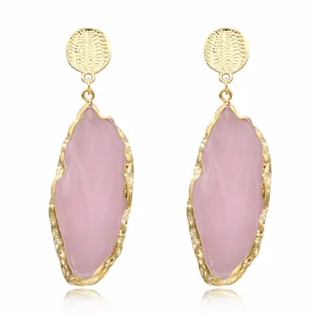

Dayoff Woman Jewelry Boho Korea Irregular Drop Dangle Earring Gold Earrings For Women Indian Large Resin Earings 2018E176-1M76