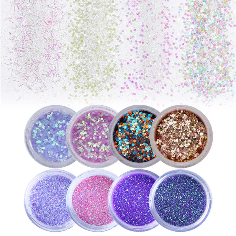 

3Pcs 10ml Shiny Glitter Powder Set Chanmpange Ocean Blue Sparkles Matte Nail Sequins Paillettes Nail Art Decorations Nail Flakes