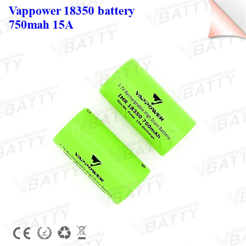 Vappower IMR 18350 750mah 8A 8