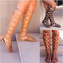 jelly gladiator sandals knee high