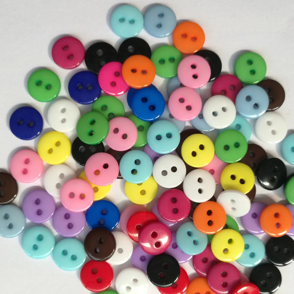 100Pcs Lots Candy Color Resin Sewing 2 Holes Buttons Scrapbooking ...