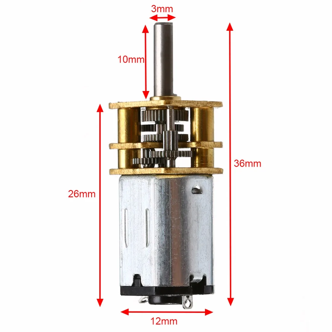 30RPM N20 Speed Reduction Gear Motors DC 6V Micro Speed Gear Motor with Metal Gearbox Wheel  For RC Car Robot Model