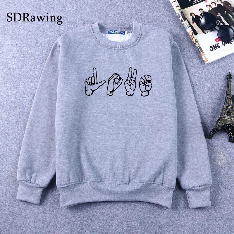  Sign of LOVE Adult Sweatshirts valentines Sweatshirts women's clothing graphic Adult Sweatshirts AS