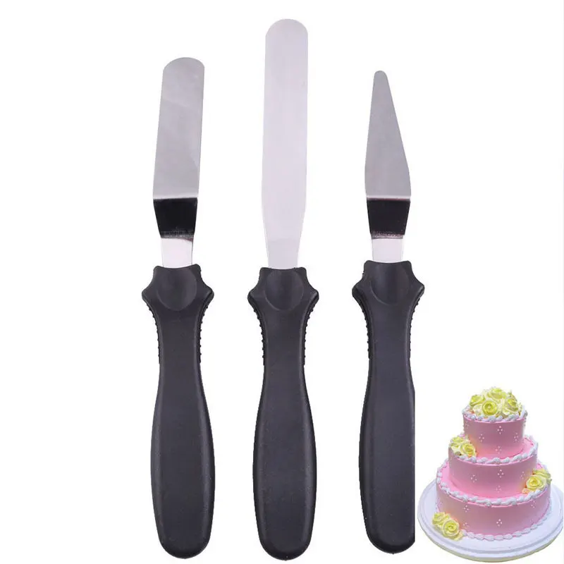 

3pcs/set Cake Icing Decorate Spatula Smooth Stainless Steel Kitchen Knife Fondant Cake Shovel Cream Scraper Knife Kitchen Tools