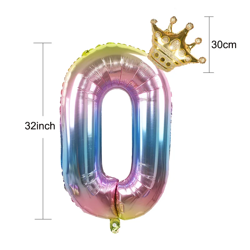 Воздушные шары из фольги с цифрой в виде короны, 32 дюйма, воздушные шары для детей на день рождения, свадебные украшения, воздушные шары, вечерние принадлежности для мероприятий