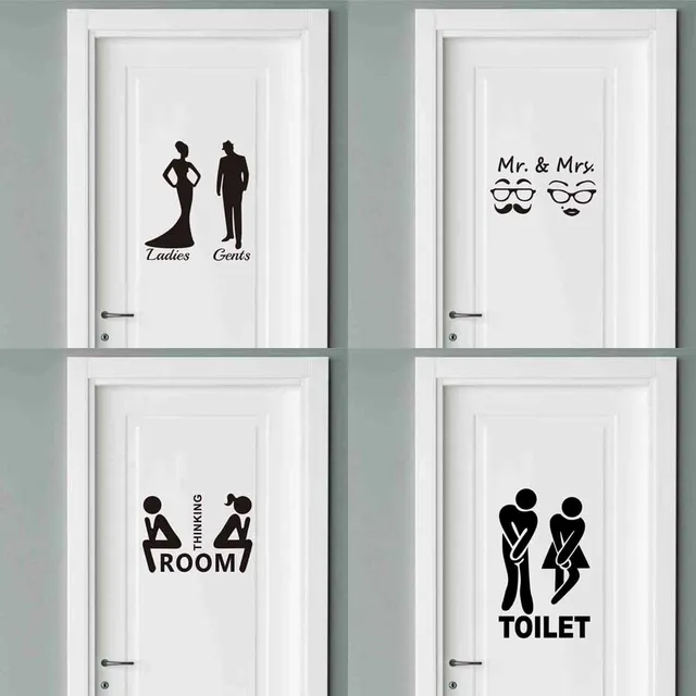 Mr. & Mrs. Cita Porta del Bagno Autoadesivo di Modo Porta del Bagno Decalcomanie Mr. & Mrs. Cita Porta del Bagno Autoadesivo di Modo Porta del Bagno Decalcomanie
