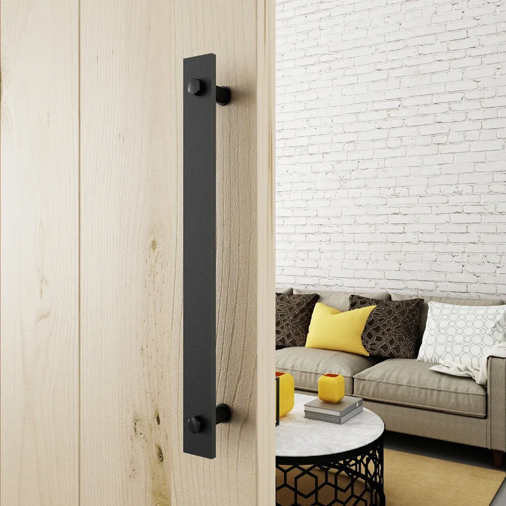 

15.75 inch Heavy Duty Steel interior Rustic Black One-Side Flat barn sliding door Pull Handles