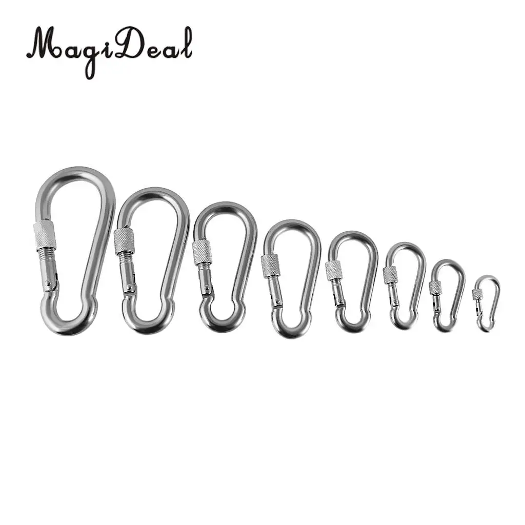 MagiDeal Outdoor Stainless Steel Boat Carabiner Snap Hook Fitting Shade Sail Boat for Camping Hiking Climbing Accessories