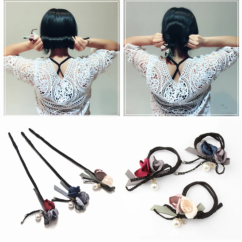 

M MISM Women Fashion DIY Magic Hair Bun Maker Iron Wire Donut Updo Quick Messy Easy Hairstyle Tool for Hair French Dish Hairband