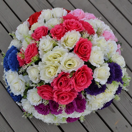 1 Large Bouquet 24 Heads Bridal Wedding Artificial Faux Silk Rose Flowers Decor