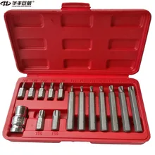 HUAFENG BIG ARROW 15PC 1/2″ Metric Torque Torx Star Drive Socket Bit Set CR-V Torx Bit Set Hand Tool Set T20-T55