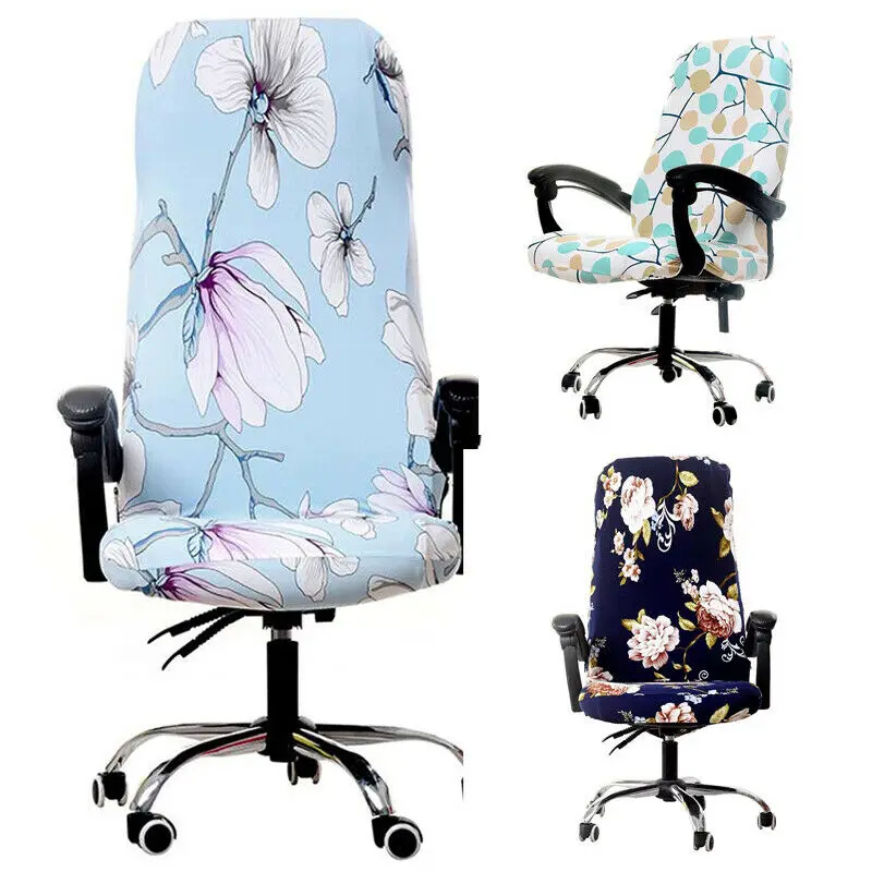 

New Office Arm Chair Floral Chair Cover Comfortable Elastic Computer Office Rotating Chair Cover Stretch Slipcover Protector