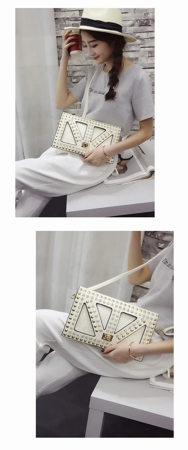 prata embreagem crocodilo moda bolsa de ombro
