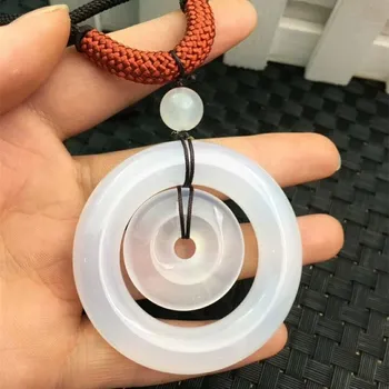 

Ice type Jade Medulla ice material mother Ping An ring pendant mother buckle pendant jade pulp sweater Chain