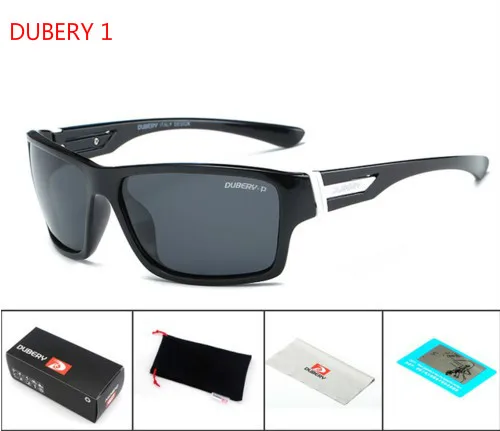 DUBERY, поляризационные солнцезащитные очки, мужские очки для вождения, мужские солнцезащитные очки для безопасности,, роскошные брендовые дизайнерские очки - Цвет линз: 1There are boxes.