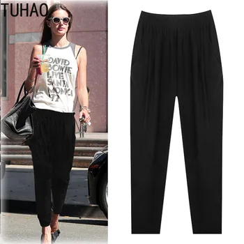 

TUHAO 2019 High Waist Pants Women Pantalon Femme Plus Size 5XL 4XL Trousers Women Streetwear Casual Office harem Pants MKFS