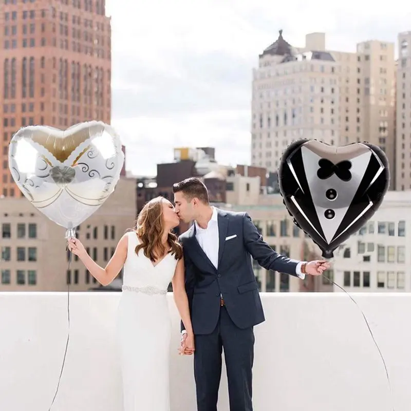 Bride and Groom Dress Shape Foil Helium Balloons Wedding Decor Supplies ODCASG 