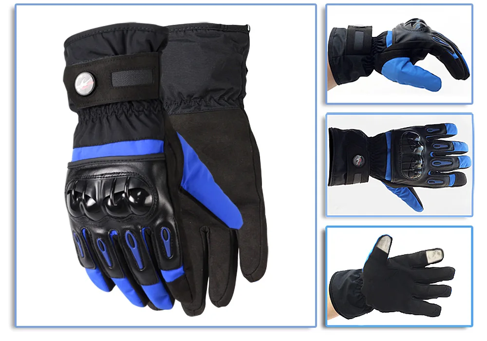 Перчатки для езды на мотоцикле с сенсорным экраном, водонепроницаемые, сохраняют тепло, защищают руки, зимние, полный палец, перчатки MTV-08