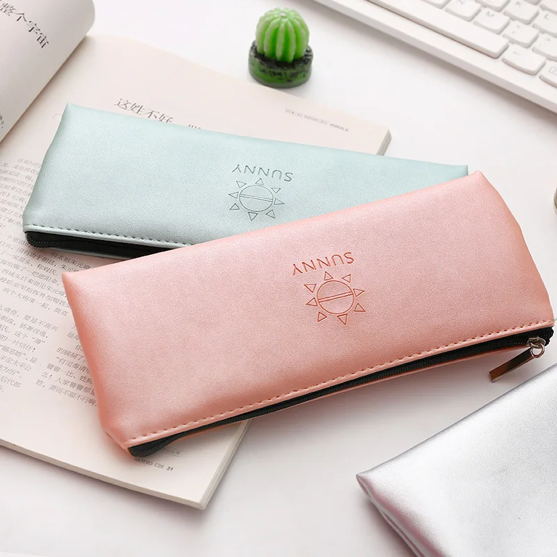1 Pcs Kawaii Pencil Case Unicorn Canvas Big Zipper Estuches School Pencil Box Pencilcase Bag School Supplies Stationery