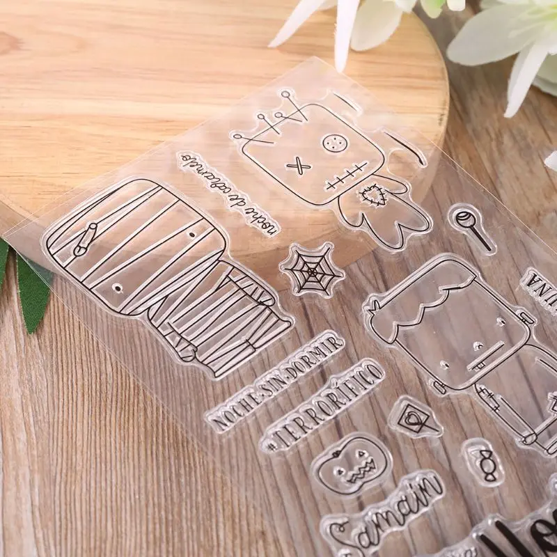 

Halloween Silicone DIY Clear Stamps Scrapbooking for Photo Album Paper Card Art Crafts Decor 449E