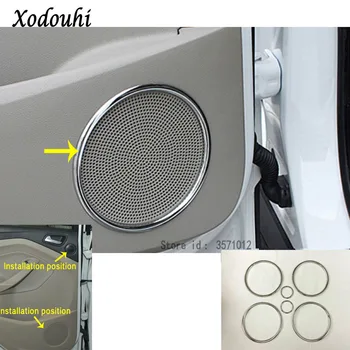 

For Ford Kuga Escape 2017 2018 2019 2020 Car Cover Detector Stick ABS Silver Inside Audio Speak Sound Cover Ring Circle Trim