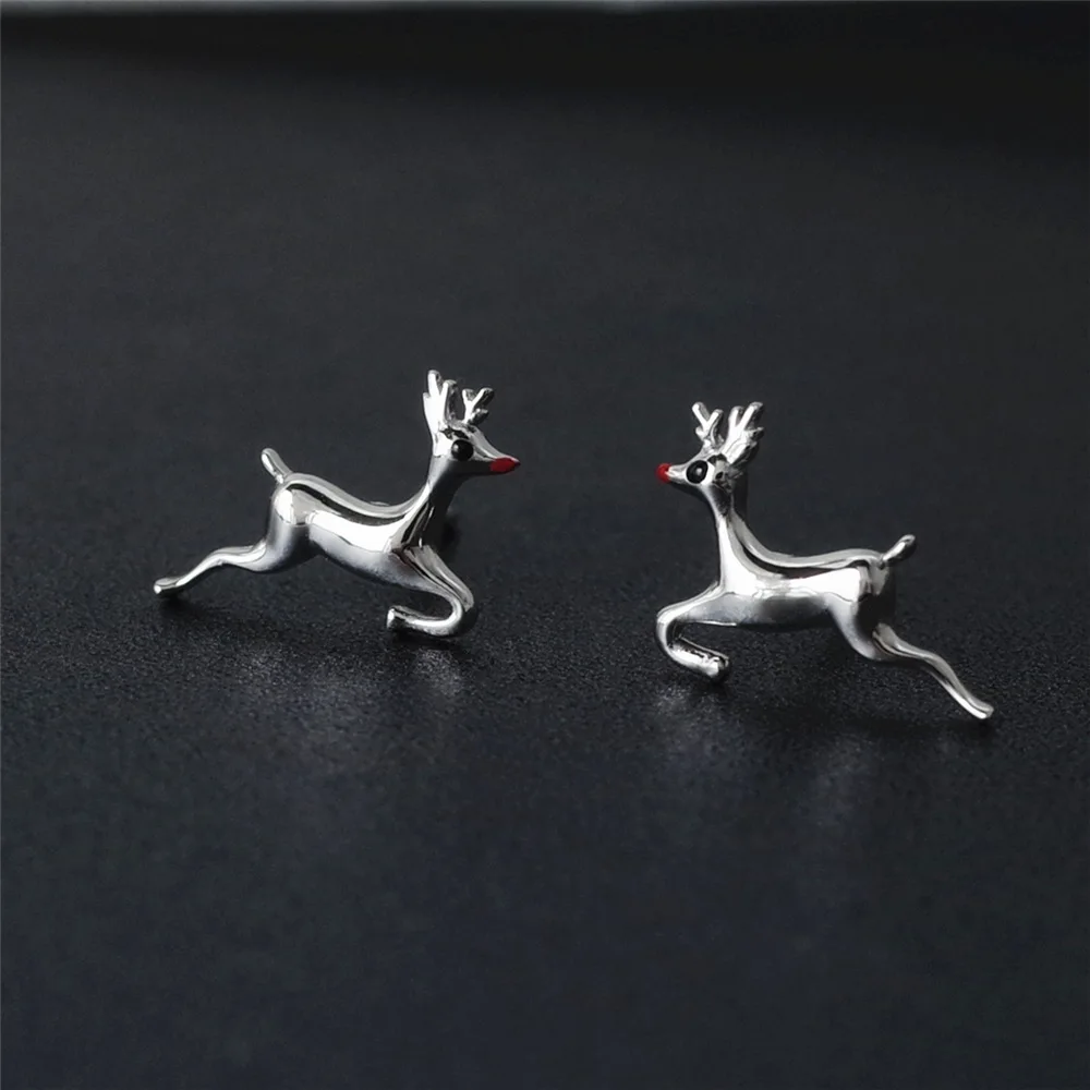 deer drop glaze earring 100% 925 Sterling silver Jewelry fashion Hypoallergenic Stud earrings for women gift