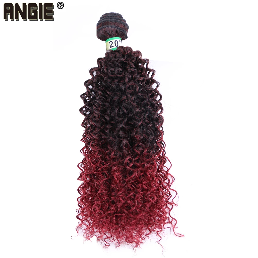 Angie 100 г/шт. черные и фиолетовые два тона Омбре кудрявые вьющиеся волосы для наращивания 18-22 дюймов доступны синтетические пучки волос