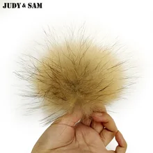 Енот меха шары образный poms меха пом 10-11см для детей beanie шляпы и шапки енот натурального меха пом пом