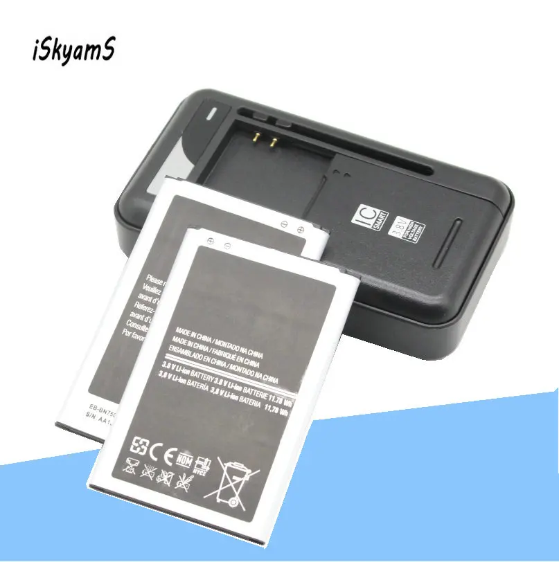 ISkyamS 2x3100 мА/ч EB-BN750BBE запасная батарея + универсальное зарядное устройство для Samsung