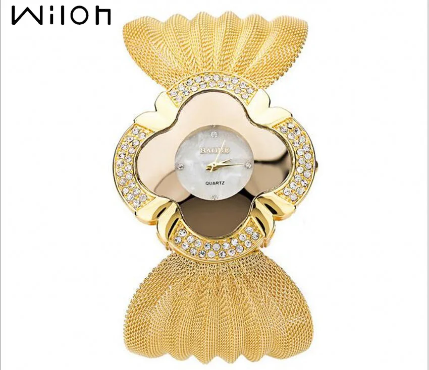 

Luxury fashion bracelet watch for women Popular hot EU US diamante butterfly mesh watchband women quartz watch dress wristwatch