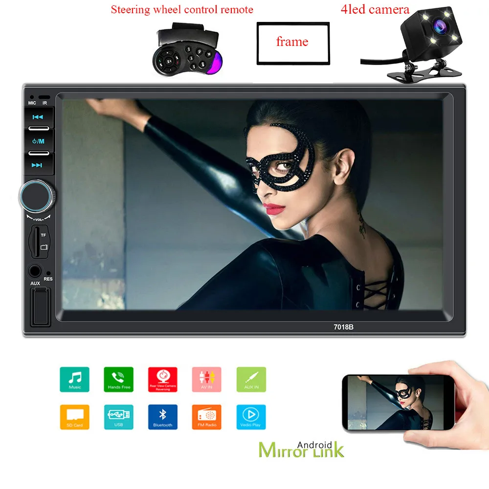 

Radio Car 2 Din Stereo 7" Touch Screen Estreo Para Auto ro Rear View Camera Autoradio MP5 Player Mirror Link AUX FM