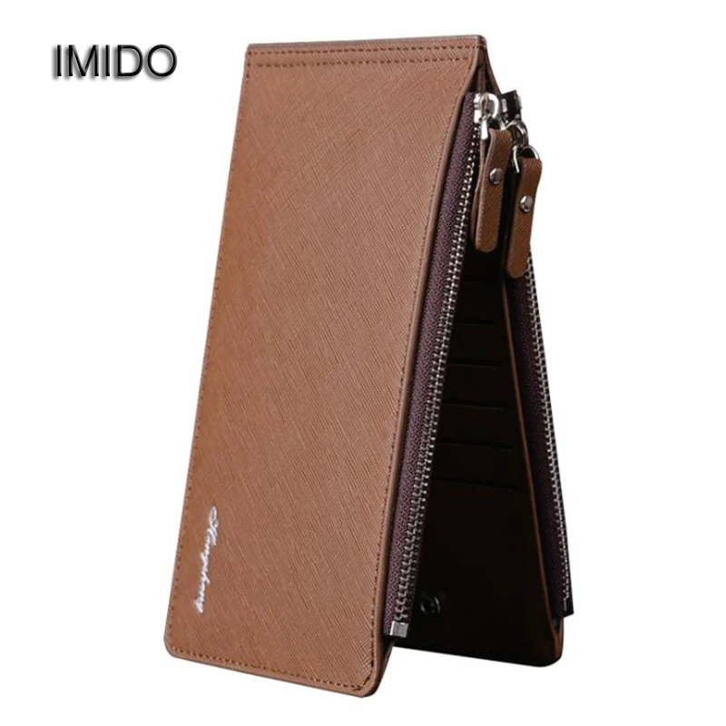 

IMIDO High Quality PU leather men credit card holder travel wallets bags Clutch purse id cardholder carteira feminina Blue WT040