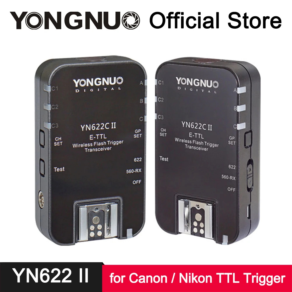

YongNuo YN622C II YN622N II ETTL i-TTL Wireless Flash Trigger Transmitter Receiver for Canon Nikon EX II Series Flash Speedlite