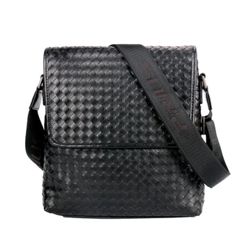 

handbags Leather Men's Bag Weave Style Men's Shoulder Bag Half Flap Diagonal Bag Business Briefcase